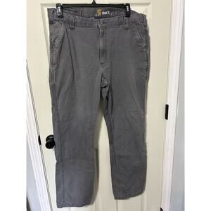 Carhartt Pants Men 40x34 Grey Relaxed Fit Dungaree Gravel Utility Work Carpenter